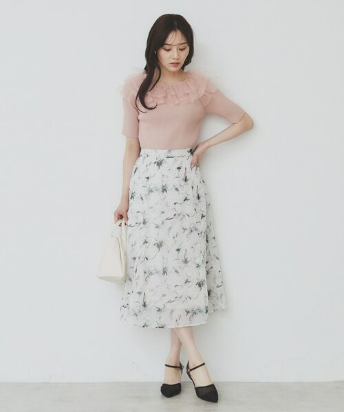 index / インデックス スカート | シアーフラワーフレアスカート【洗濯機洗い可】 | 詳細18