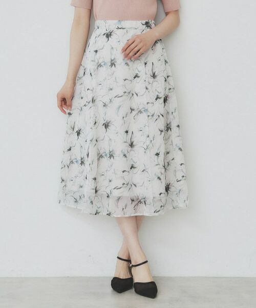index / インデックス スカート | シアーフラワーフレアスカート【洗濯機洗い可】 | 詳細20