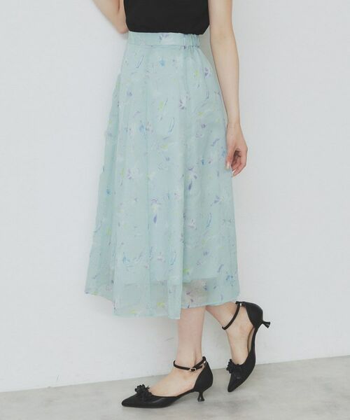 index / インデックス スカート | シアーフラワーフレアスカート【洗濯機洗い可】 | 詳細4