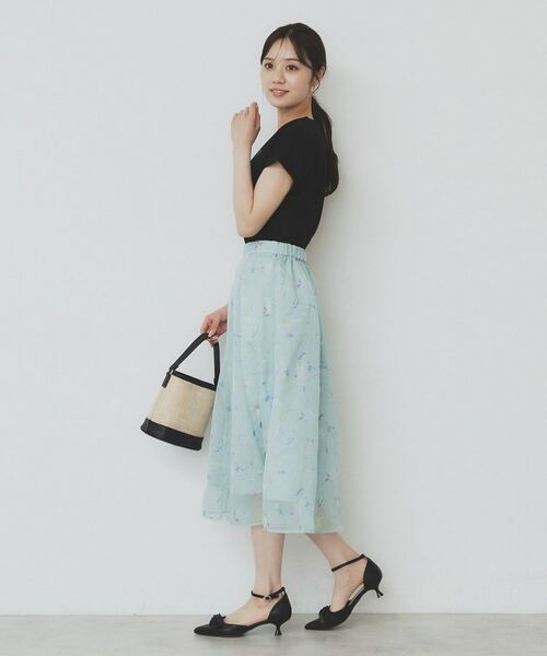index / インデックス スカート | シアーフラワーフレアスカート【洗濯機洗い可】 | 詳細6