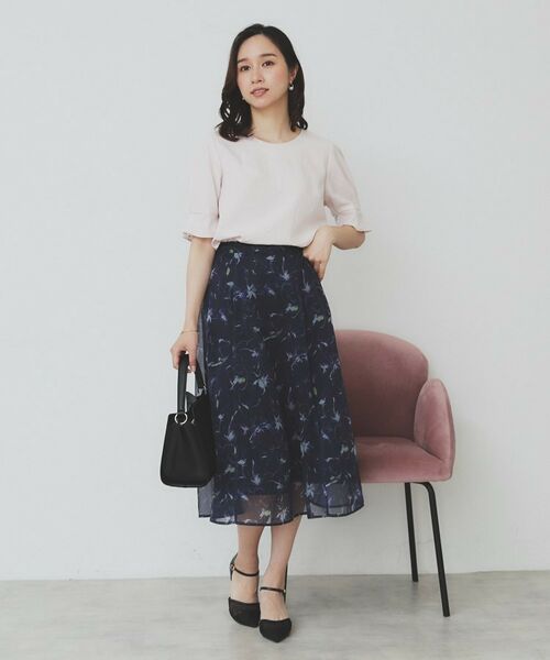 index / インデックス スカート | シアーフラワーフレアスカート【洗濯機洗い可】 | 詳細9