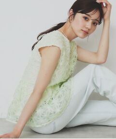 index / インデックス シャツ・ブラウス | フラワーチュール刺繍ペプラムブラウス【洗える】