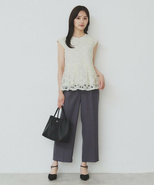 index / インデックス シャツ・ブラウス | フラワーチュール刺繍ペプラムブラウス【洗える】 | 詳細10