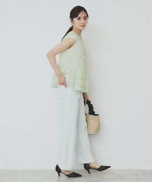 index / インデックス シャツ・ブラウス | フラワーチュール刺繍ペプラムブラウス【洗える】 | 詳細7