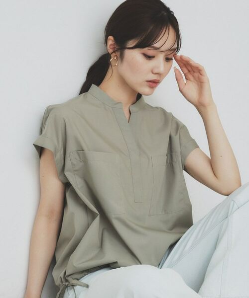 index / インデックス シャツ・ブラウス | ダブルポケットスキッパーシャツ【洗濯機洗い可/イージーアイロン】(カーキ(027))