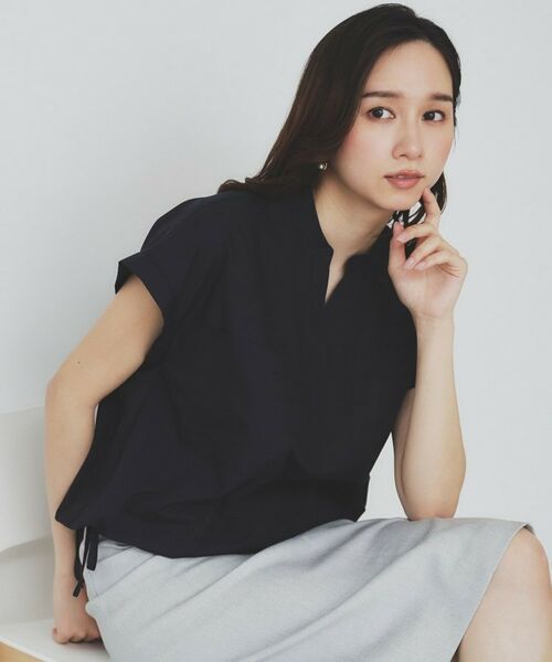 index / インデックス シャツ・ブラウス | ダブルポケットスキッパーシャツ【洗濯機洗い可/イージーアイロン】(ネイビー(094))