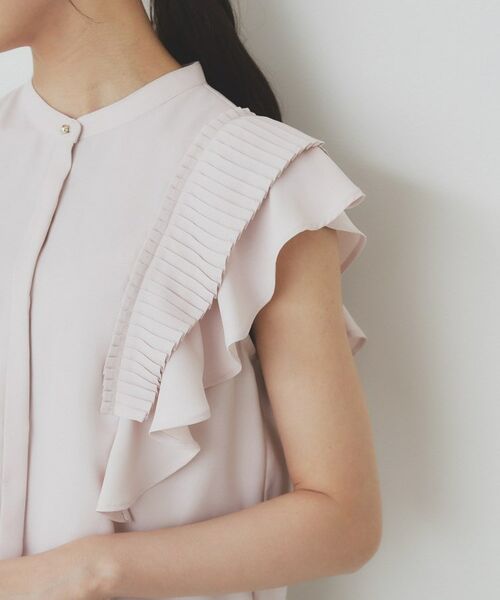 index / インデックス シャツ・ブラウス | プリーツフリルバンドカラーブラウス【洗濯機洗い可/イージーアイロン】 | 詳細18