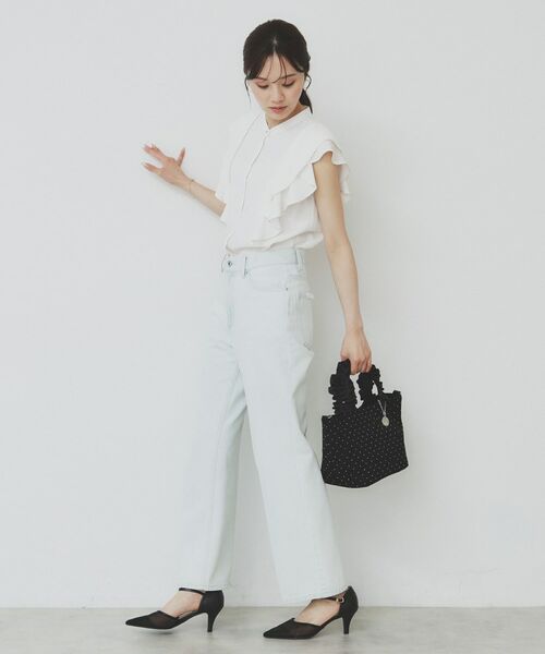 index / インデックス シャツ・ブラウス | プリーツフリルバンドカラーブラウス【洗濯機洗い可/イージーアイロン】 | 詳細4