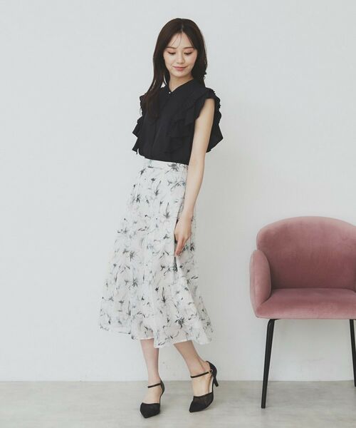 index / インデックス シャツ・ブラウス | プリーツフリルバンドカラーブラウス【洗濯機洗い可/イージーアイロン】 | 詳細8