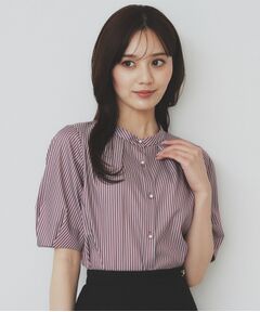 index / インデックス シャツ・ブラウス | バンドカラータックブラウス【洗濯機洗い可/イージーアイロン/防シワ】