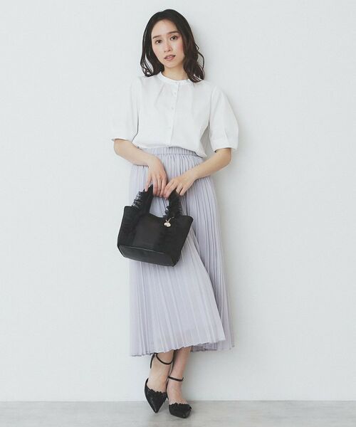 index / インデックス シャツ・ブラウス | バンドカラータックブラウス【洗濯機洗い可/イージーアイロン/防シワ】 | 詳細10