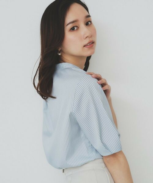 index / インデックス シャツ・ブラウス | バンドカラータックブラウス【洗濯機洗い可/イージーアイロン/防シワ】 | 詳細13