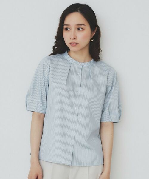 index / インデックス シャツ・ブラウス | バンドカラータックブラウス【洗濯機洗い可/イージーアイロン/防シワ】 | 詳細17