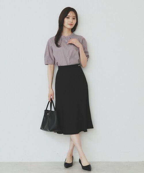 index / インデックス シャツ・ブラウス | バンドカラータックブラウス【洗濯機洗い可/イージーアイロン/防シワ】 | 詳細6