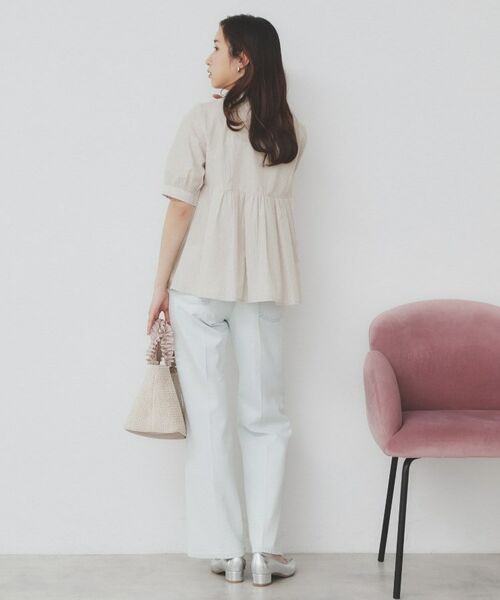 index / インデックス シャツ・ブラウス | 《5色展開》フリルバンドカラーペプラムブラウス【洗濯機洗い可/イージーアイロン/防シワ】 | 詳細11