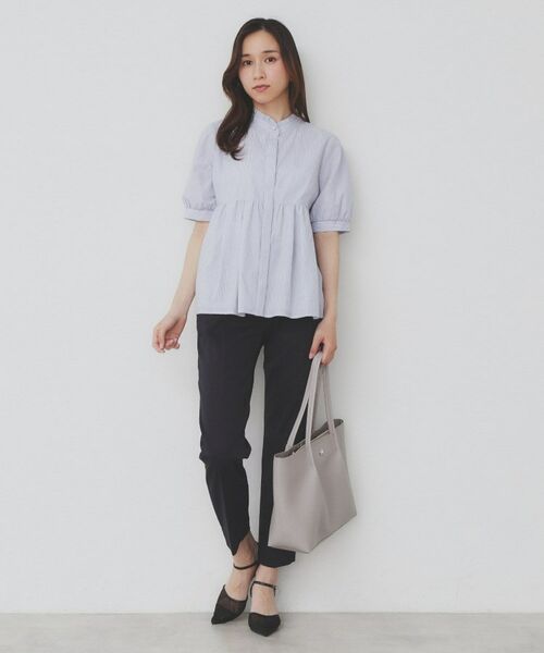 index / インデックス シャツ・ブラウス | 《5色展開》フリルバンドカラーペプラムブラウス【洗濯機洗い可/イージーアイロン/防シワ】 | 詳細18