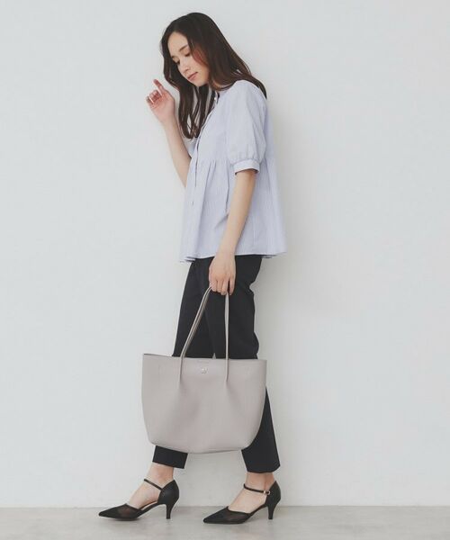 index / インデックス シャツ・ブラウス | 《5色展開》フリルバンドカラーペプラムブラウス【洗濯機洗い可/イージーアイロン/防シワ】 | 詳細19