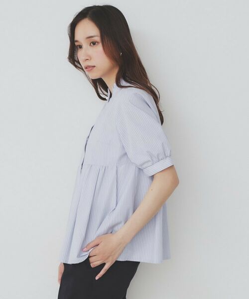 index / インデックス シャツ・ブラウス | 《5色展開》フリルバンドカラーペプラムブラウス【洗濯機洗い可/イージーアイロン/防シワ】 | 詳細22
