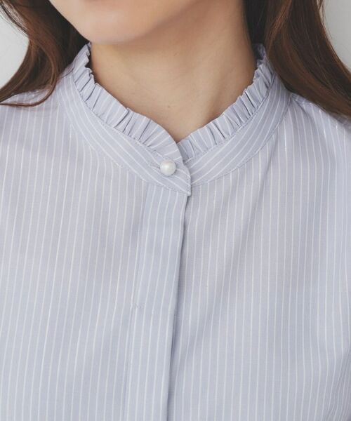 index / インデックス シャツ・ブラウス | 《5色展開》フリルバンドカラーペプラムブラウス【洗濯機洗い可/イージーアイロン/防シワ】 | 詳細24