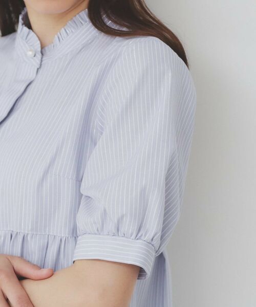 index / インデックス シャツ・ブラウス | 《5色展開》フリルバンドカラーペプラムブラウス【洗濯機洗い可/イージーアイロン/防シワ】 | 詳細25