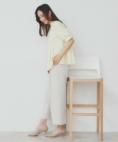 index / インデックス シャツ・ブラウス | 《5色展開》フリルバンドカラーペプラムブラウス【洗濯機洗い可/イージーアイロン/防シワ】 | 詳細7