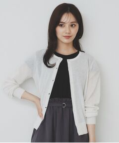 index / インデックス カーディガン・ボレロ | 《7色展開/XS-LLサイズ》ビジューボタンクルーネックカーディガン【洗濯機洗い可】