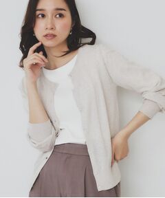 index / インデックス カーディガン・ボレロ | 《7色展開/XS-LLサイズ》ビジューボタンクルーネックカーディガン【洗濯機洗い可】