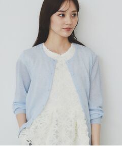index / インデックス カーディガン・ボレロ | 《7色展開/XS-LLサイズ》ビジューボタンクルーネックカーディガン【洗濯機洗い可】