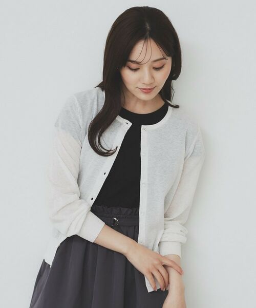 index / インデックス カーディガン・ボレロ | 《7色展開/XS-LLサイズ》ビジューボタンクルーネックカーディガン【洗濯機洗い可】 | 詳細1