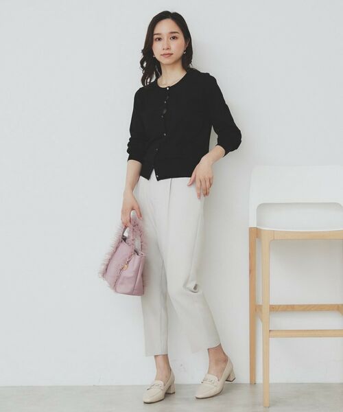 index / インデックス カーディガン・ボレロ | 《7色展開/XS-LLサイズ》ビジューボタンクルーネックカーディガン【洗濯機洗い可】 | 詳細10