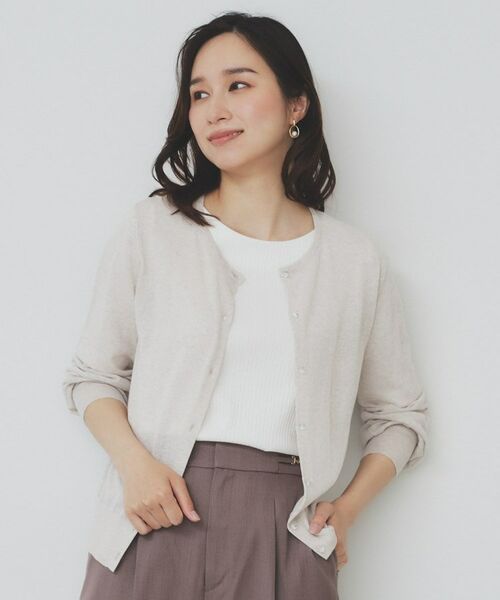 index / インデックス カーディガン・ボレロ | 《7色展開/XS-LLサイズ》ビジューボタンクルーネックカーディガン【洗濯機洗い可】 | 詳細13