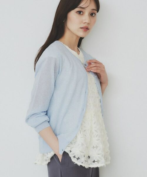 index / インデックス カーディガン・ボレロ | 《7色展開/XS-LLサイズ》ビジューボタンクルーネックカーディガン【洗濯機洗い可】 | 詳細17