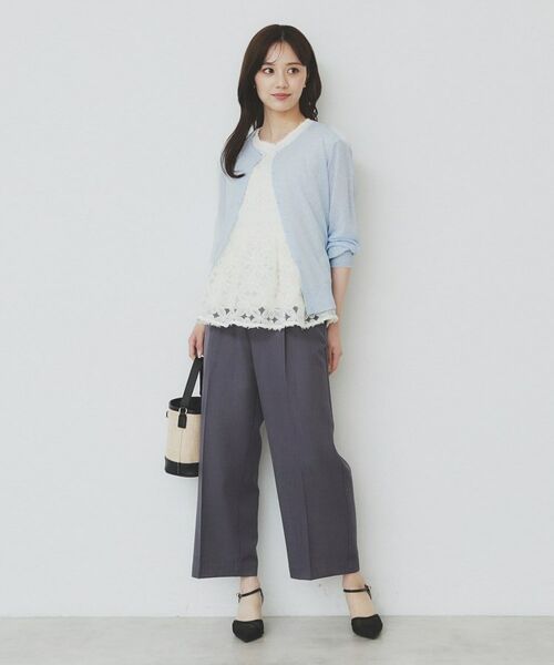 index / インデックス カーディガン・ボレロ | 《7色展開/XS-LLサイズ》ビジューボタンクルーネックカーディガン【洗濯機洗い可】 | 詳細18