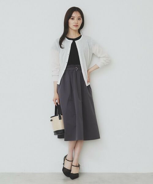 index / インデックス カーディガン・ボレロ | 《7色展開/XS-LLサイズ》ビジューボタンクルーネックカーディガン【洗濯機洗い可】 | 詳細2