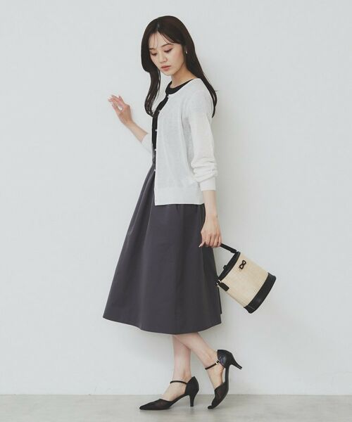 index / インデックス カーディガン・ボレロ | 《7色展開/XS-LLサイズ》ビジューボタンクルーネックカーディガン【洗濯機洗い可】 | 詳細3