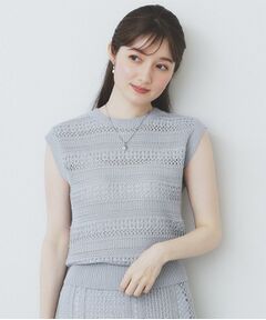 index / インデックス ニット・セーター | 透かし編みノースリーブニット/セットアップ対応【洗濯機洗い可】