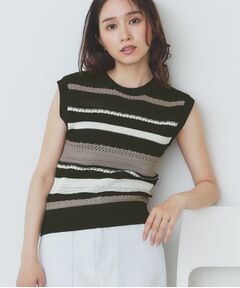 index / インデックス ニット・セーター | 透かし編みノースリーブニット/セットアップ対応【洗濯機洗い可】