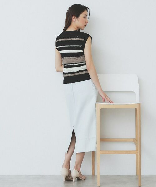 index / インデックス ニット・セーター | 透かし編みノースリーブニット/セットアップ対応【洗濯機洗い可】 | 詳細11