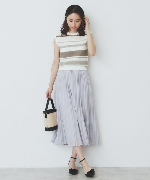 index / インデックス ニット・セーター | 透かし編みノースリーブニット/セットアップ対応【洗濯機洗い可】 | 詳細14