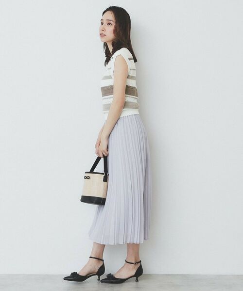 index / インデックス ニット・セーター | 透かし編みノースリーブニット/セットアップ対応【洗濯機洗い可】 | 詳細15