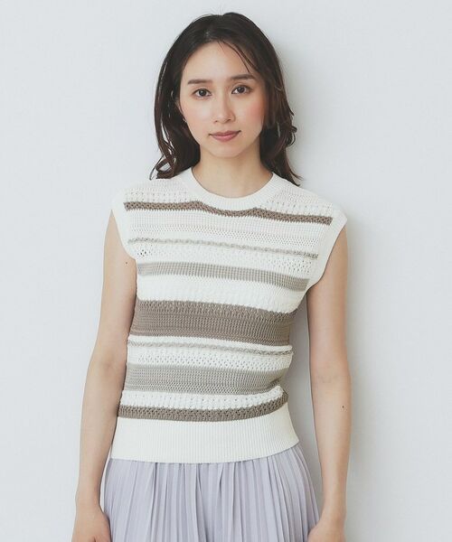 index / インデックス ニット・セーター | 透かし編みノースリーブニット/セットアップ対応【洗濯機洗い可】 | 詳細17