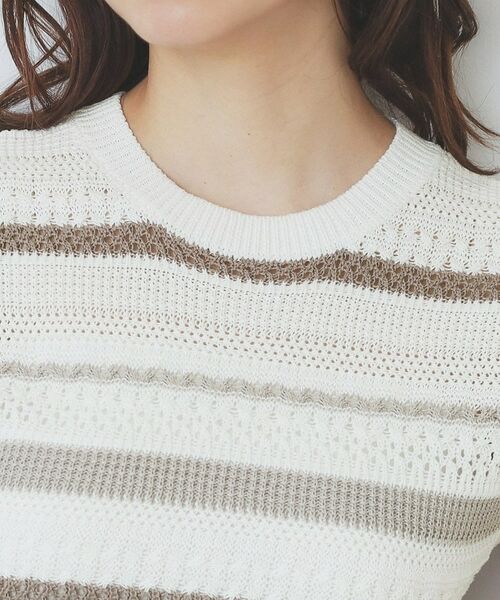 index / インデックス ニット・セーター | 透かし編みノースリーブニット/セットアップ対応【洗濯機洗い可】 | 詳細20