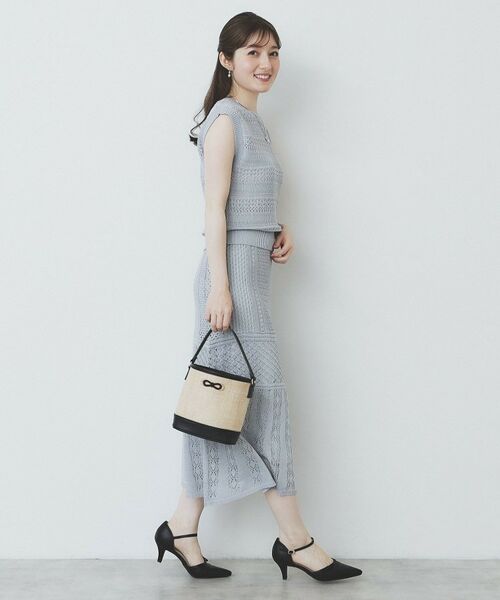 index / インデックス ニット・セーター | 透かし編みノースリーブニット/セットアップ対応【洗濯機洗い可】 | 詳細7