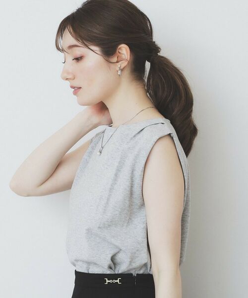 index / インデックス カットソー | タックノースリーブニット【洗濯機洗い可/UVケア/抗ピル】 | 詳細1