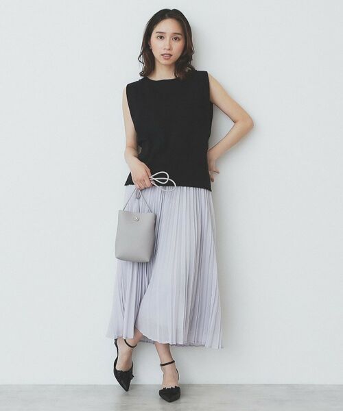 index / インデックス カットソー | タックノースリーブニット【洗濯機洗い可/UVケア/抗ピル】 | 詳細10