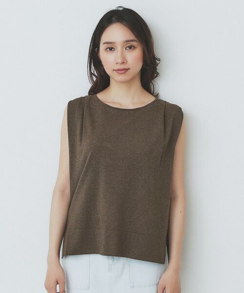 index / インデックス カットソー | タックノースリーブニット【洗濯機洗い可/UVケア/抗ピル】 | 詳細21