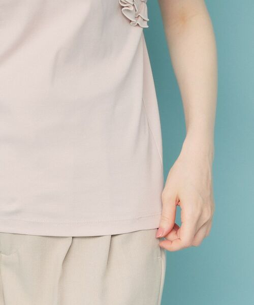 index / インデックス カットソー | 《美人百花掲載》フリルドッキングノースリーブトップス【接触冷感/UVケア/洗濯機洗い可】 | 詳細19
