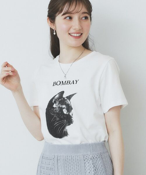 index / インデックス Tシャツ | ねこプリントTシャツ【洗濯機洗い可】 | 詳細5