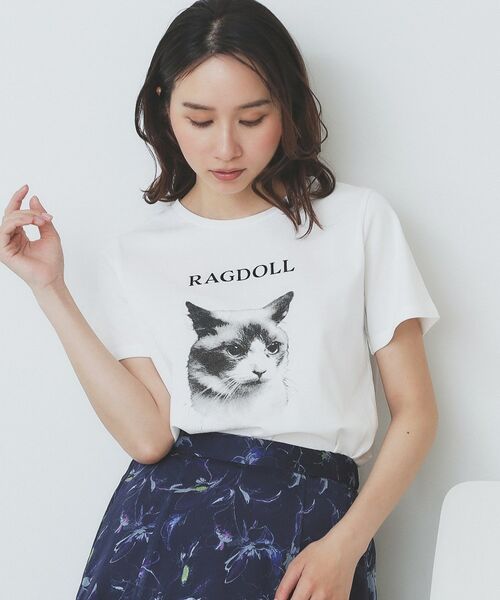 ねこ　新品　ランバンコレクションホワイト Tシャツ サイズ38 ねこ様専用 新品 ランバンコレクションホワイト Tシャツ サイズ