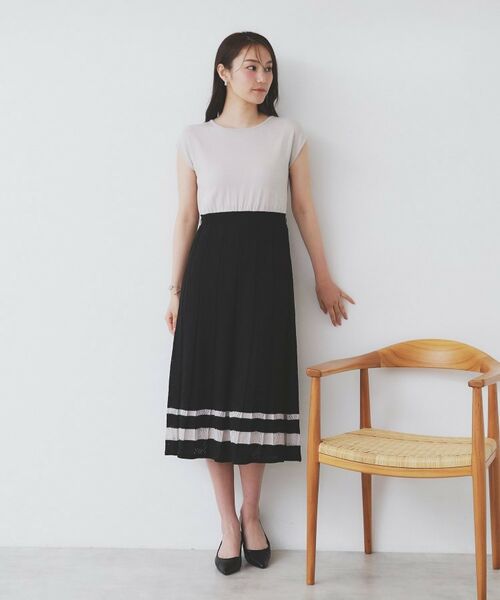 index / インデックス ミニ丈・ひざ丈ワンピース | 柄編みボーダーラインニットワンピース【洗濯機洗い可】 | 詳細11